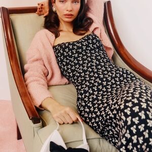 Reformation Black and White Midi Dress